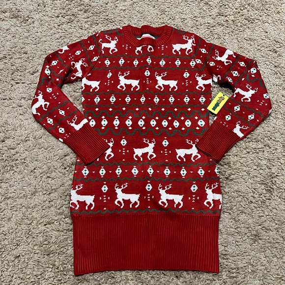 Tipsy Elves Dresses & Skirts - NWT Tipsy Elves Red Reindeer Christmas Sweater Dress Size Medium